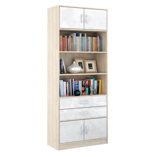 Стеллаж в комплекте Либерти-51 Глянец дуб сонома / белый