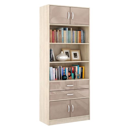 Стеллаж в комплекте Либерти-51 Глянец дуб сонома / капучино