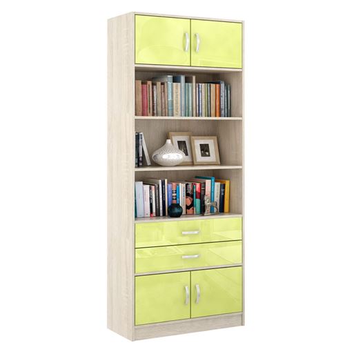 Стеллаж в комплекте Либерти-51 Глянец дуб сонома / лайм