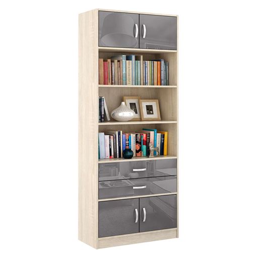 Стеллаж в комплекте Либерти-51 Глянец дуб сонома / серый