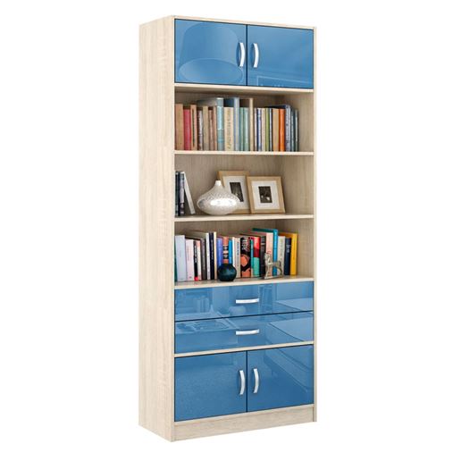 Стеллаж в комплекте Либерти-51 Глянец дуб сонома / синий