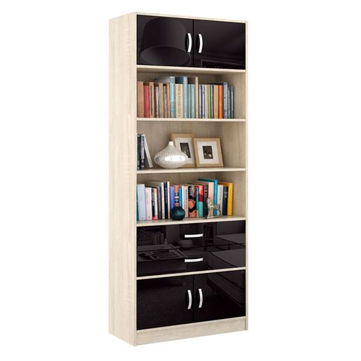 Стеллаж в комплекте Либерти-51 Глянец дуб сонома / чёрный