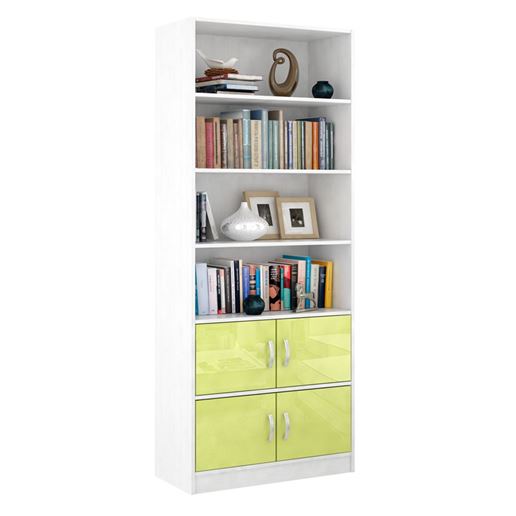 Стеллаж в комплекте Либерти-52 Глянец белый / лайм