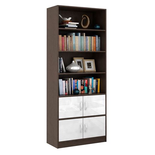 Стеллаж в комплекте Либерти-52 Глянец венге / белый