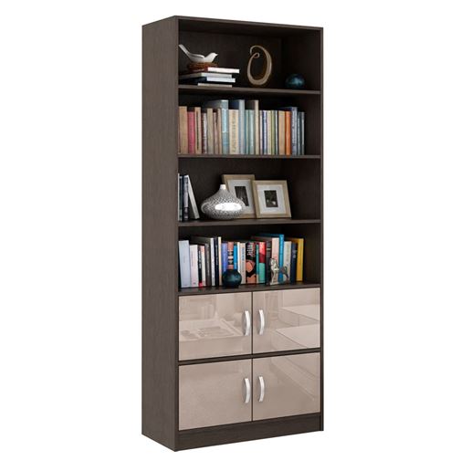 Стеллаж в комплекте Либерти-52 Глянец венге / капучино