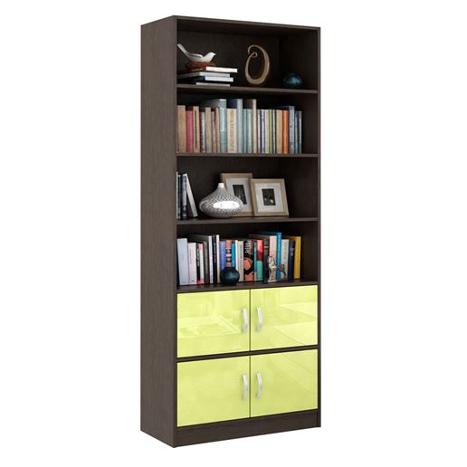 Стеллаж в комплекте Либерти-52 Глянец венге / лайм