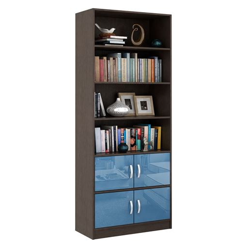 Стеллаж в комплекте Либерти-52 Глянец венге / синий