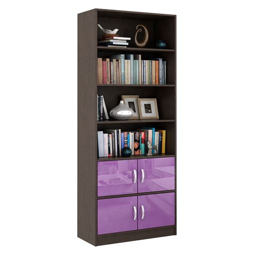 Стеллаж в комплекте Либерти-52 Глянец венге / фиолетовый