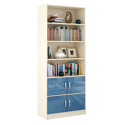 Стеллаж в комплекте Либерти-52 Глянец дуб молочный / синий
