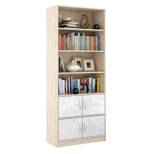 Стеллаж в комплекте Либерти-52 Глянец дуб сонома / белый