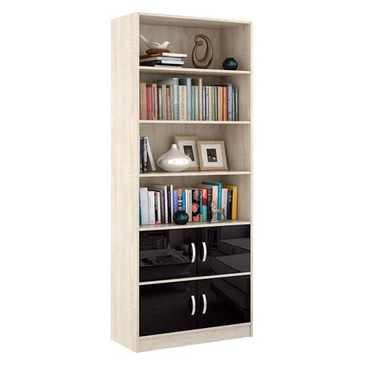 Стеллаж в комплекте Либерти-52 Глянец дуб сонома / чёрный