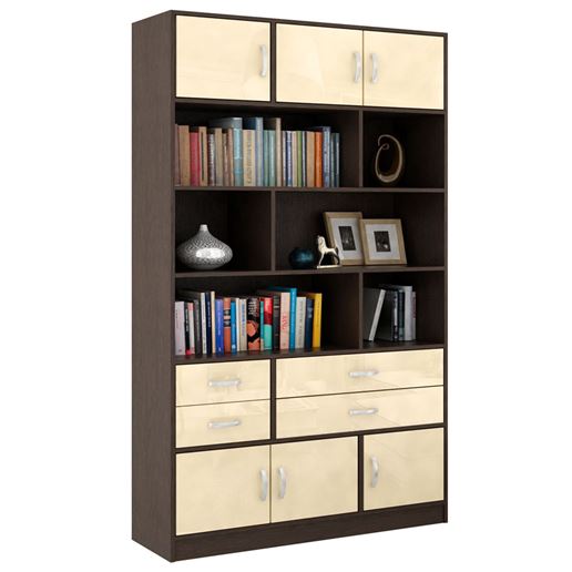 Стеллаж в комплекте Либерти-62 Глянец венге / бежевый