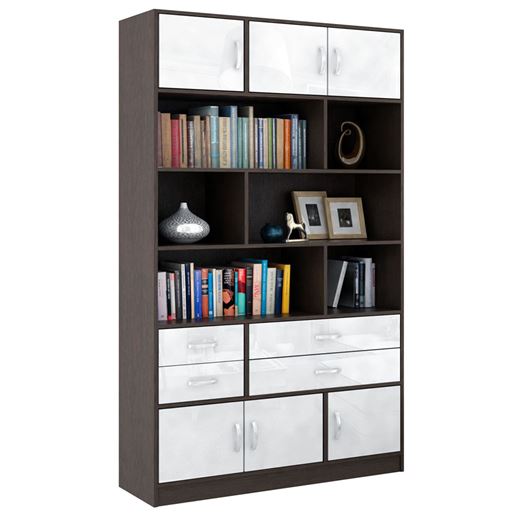 Стеллаж в комплекте Либерти-62 Глянец венге / белый