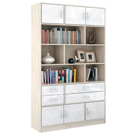 Стеллаж в комплекте Либерти-62 Глянец дуб сонома / белый