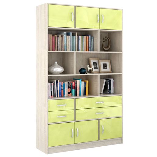 Стеллаж в комплекте Либерти-62 Глянец дуб сонома / лайм