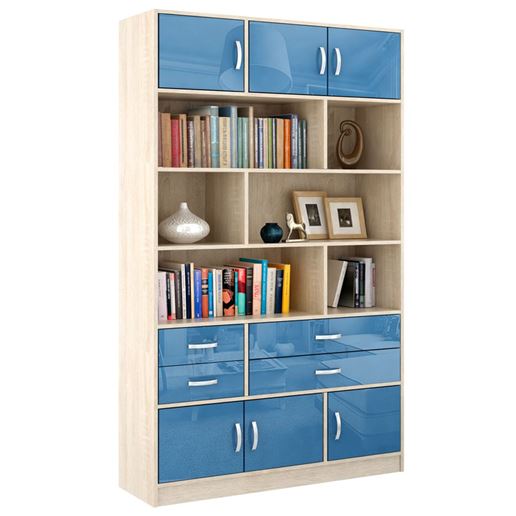 Стеллаж в комплекте Либерти-62 Глянец дуб сонома / синий