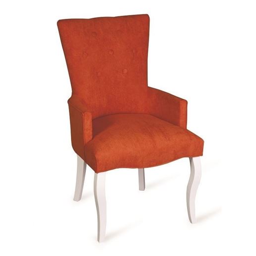 Кресло Виктория Эмаль белая/G08 - Морковный