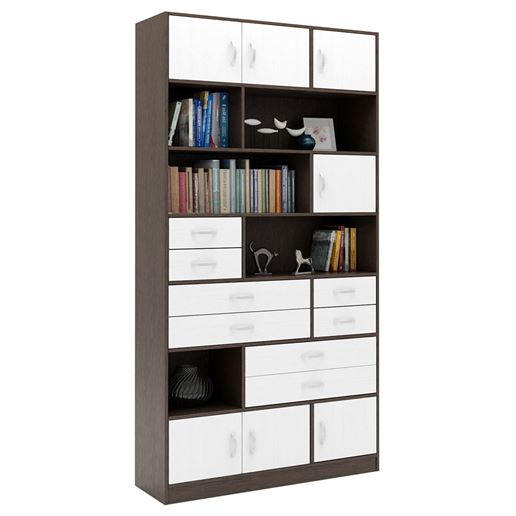 Стеллаж в комплекте Либерти-31 венге / белый