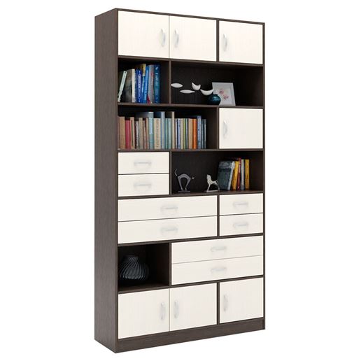 Стеллаж в комплекте Либерти-31 венге / дуб молочный