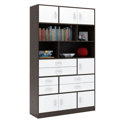 Стеллаж в комплекте Либерти-61 венге / белый