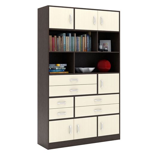 Стеллаж в комплекте Либерти-61 венге / дуб молочный