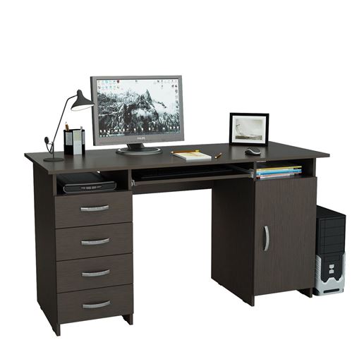 Стол компьютерный Милан-7П, с полкой венге