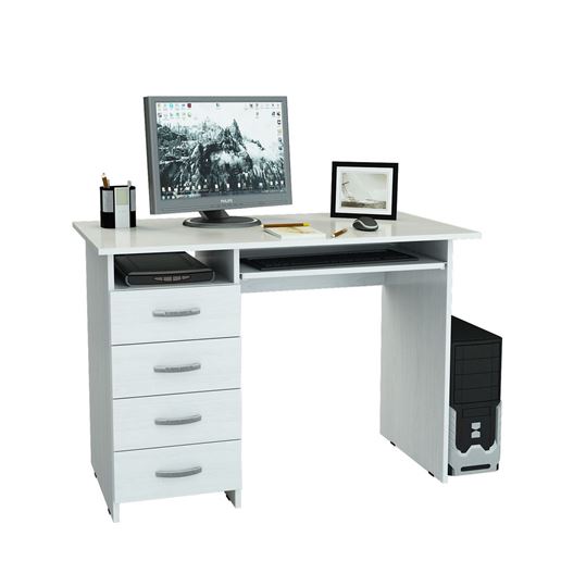 Стол письменный Милан-3 (0120) белый