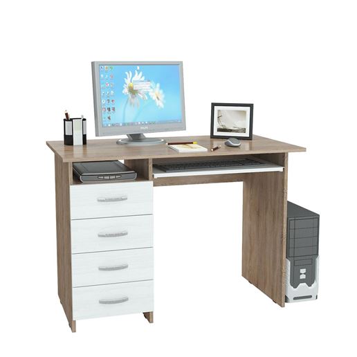 Стол письменный Милан-3 (0120) дуб сонома / белый