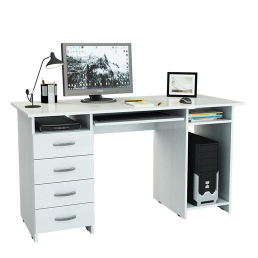 Стол письменный Милан-6П (0120) белый