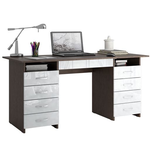 Стол компьютерный Милан-10Я Глянец венге / белый