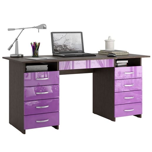 Стол компьютерный Милан-10Я Глянец венге / фиолетовый