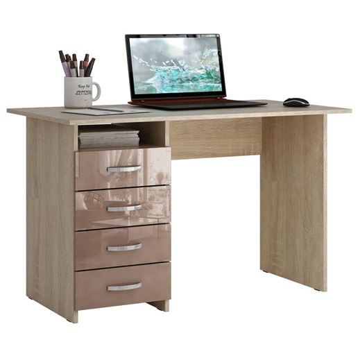 Стол письменный Милан, Левый/Правый Глянец дуб сонома / капучино