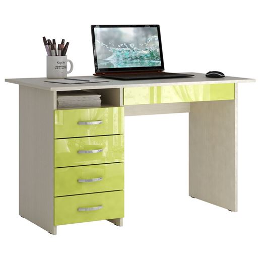 Стол письменный Милан-1 Глянец дуб молочный / лайм