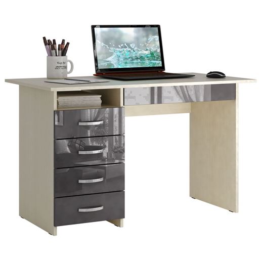 Стол письменный Милан-1 Глянец дуб молочный / серый