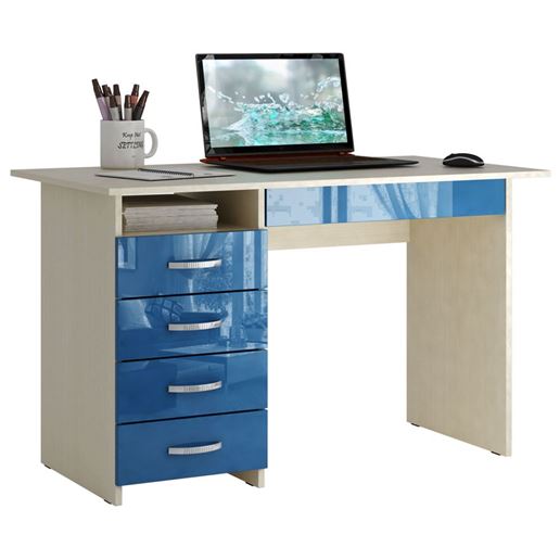 Стол письменный Милан-1 Глянец дуб молочный / синий