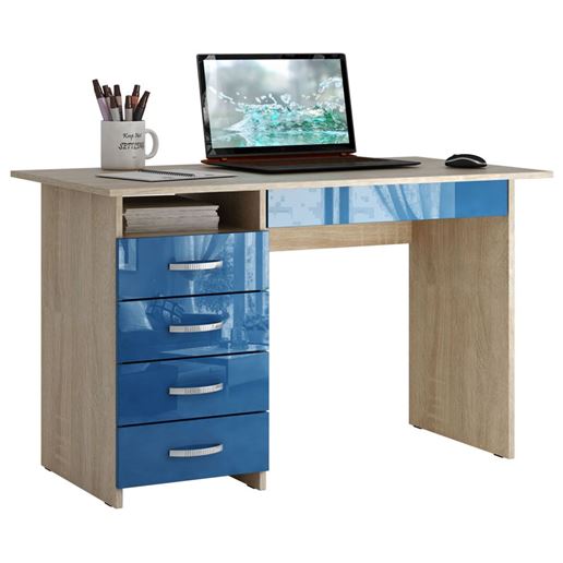 Стол письменный Милан-1 Глянец дуб сонома / синий