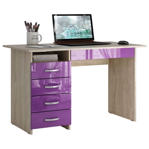 Стол письменный Милан-1 Глянец дуб сонома / фиолетовый