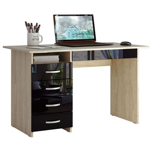 Стол письменный Милан-1 Глянец дуб сонома / чёрный