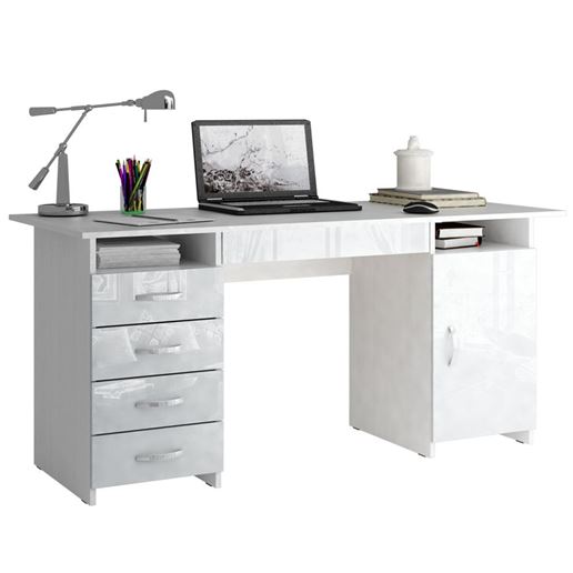 Стол письменный Милан-7Я Глянец белый / белый