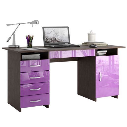 Стол письменный Милан-7Я Глянец венге / фиолетовый