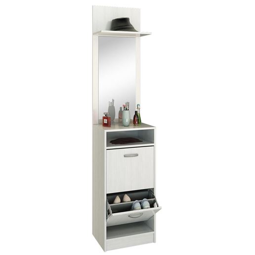 Обувница с зеркалом Ольга (ОЗ) белый