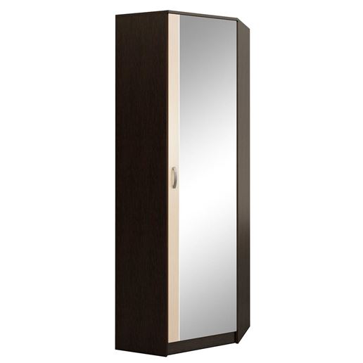 Шкаф угловой с зеркалом Ольга (662) венге / дуб молочный