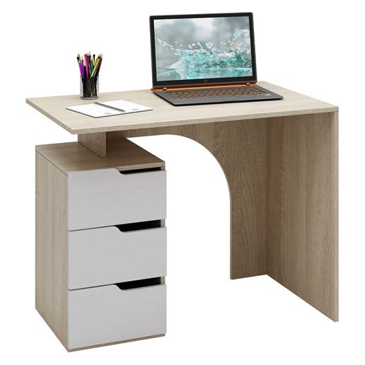 Стол компьютерный Нейт-1 дуб сонома / белый