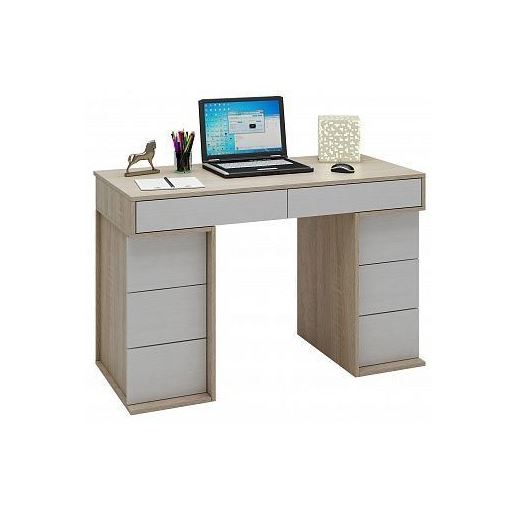 Стол компьютерный Антер-4 дуб сонома / белый