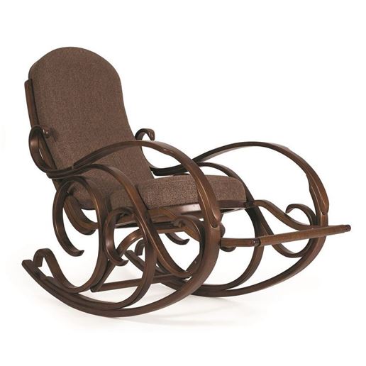 Кресло-качалка К1-Тонет (темный тон/рогожка коричневая)
