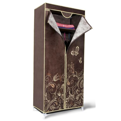 Вешалка гардероб с чехлом (коричневый) SHT-WR-2012-1