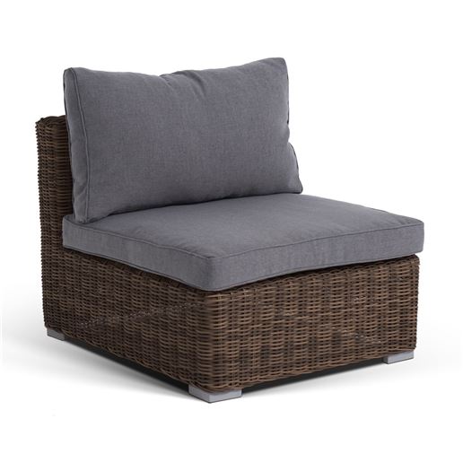 "Лунго" модуль прямой с подушками, коричневый