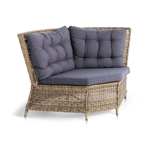 Бергамо, плетеный угловой диванный модуль, соломенный