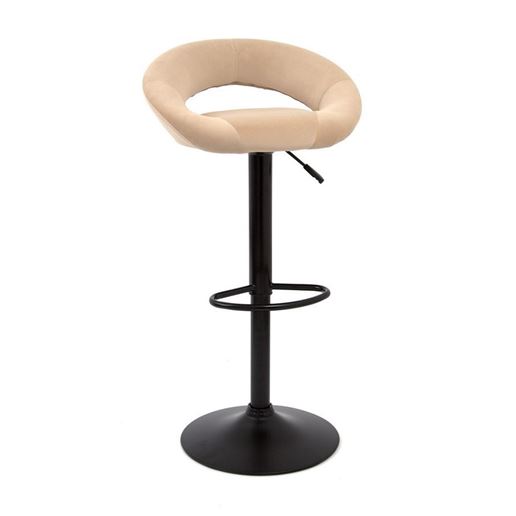 Барный стул S-905 (BEIGE B-1005 velvet / черный) БАЗОВЫЙ