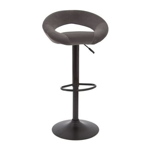 Барный стул S-905 (GREY B-1004 velvet / черный) БАЗОВЫЙ